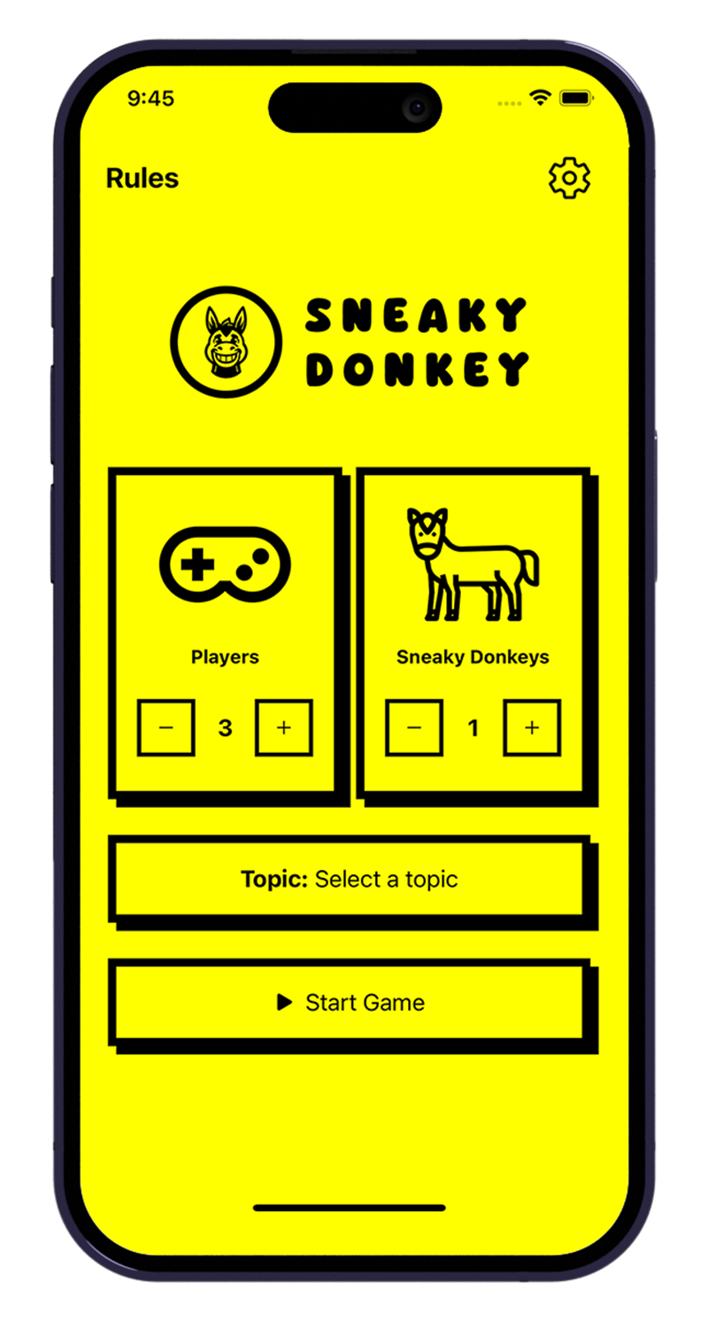 SneakyDonkey Phone App Screen